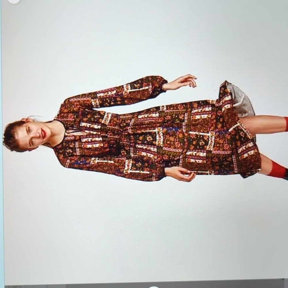 Zara Patchwork Midi Dress